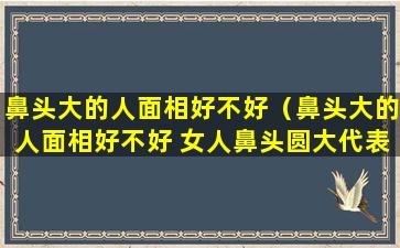 鼻头大的人面相好不好（鼻头大的人面相好不好 女人鼻头圆大代表什么）